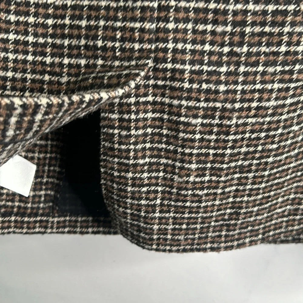 Old navy plaid checker blazer brown black beige size S new office career